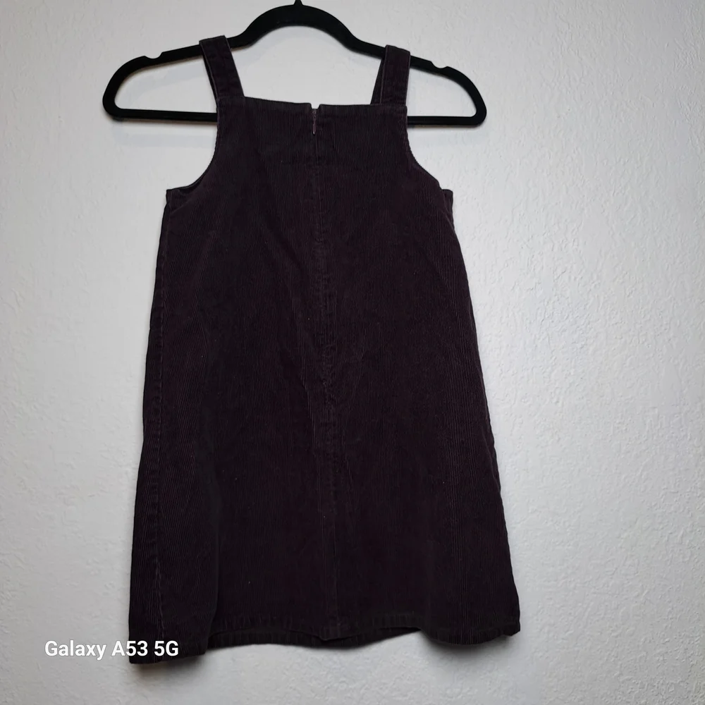 Gymboree Purple Corduroy Dress with Colorful Floral Details VTG Y2K